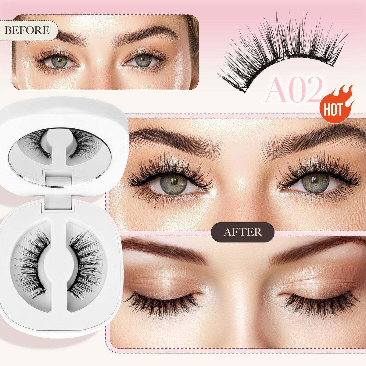 LASHVIEW Magnetic Eyelashes side view showcasing magnetic design