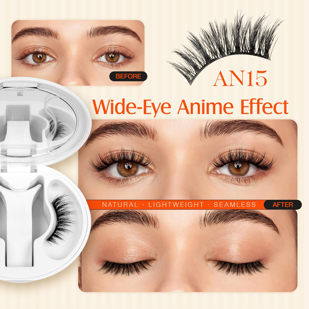 LASHVIEW Magnetic Eyelashes side view showcasing spiky design