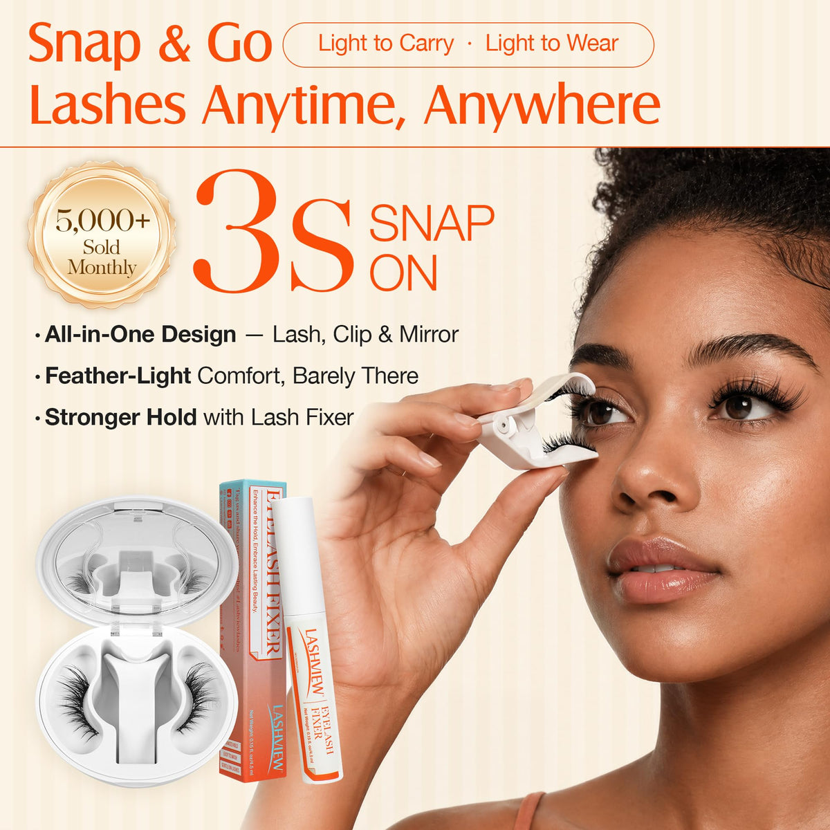 LASHVIEW Magnetic Eyelashes with lash clip and mirror