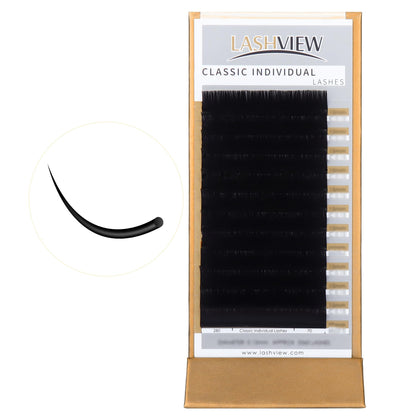 LASHVIEW Silk Mink Eyelash Extensions C Curl mixed tray 8-15mm