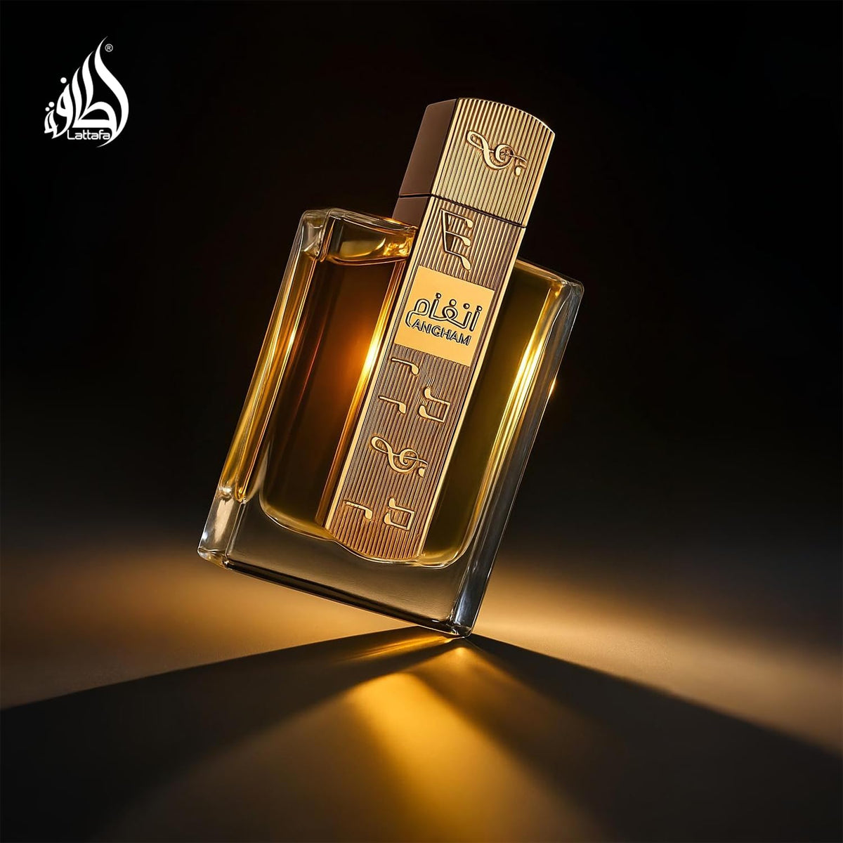 Lattafa Angham Eau de Parfum 100ml bottle side view