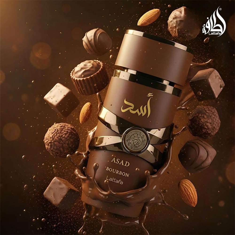 Lattafa Asad Bourbon Eau de Parfum spray in use