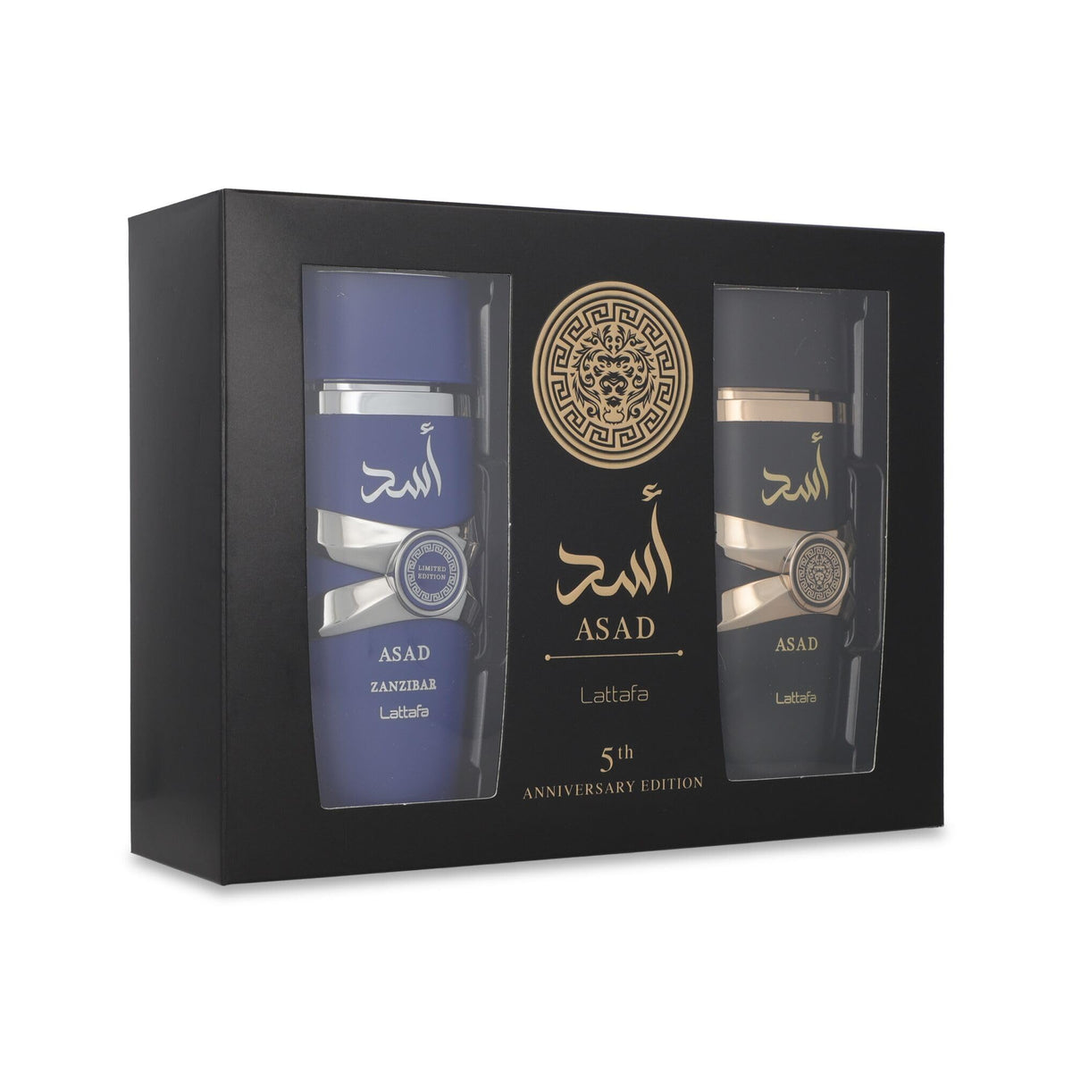 Lattafa Asad Eau de Parfum bottle close-up showcasing its design