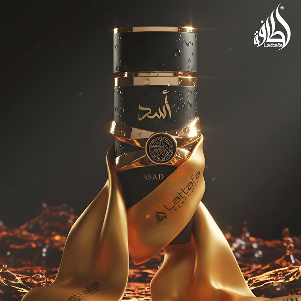 Lattafa Asad Premium Oud and Musk Eau de Parfum 100 ml close-up of the cap