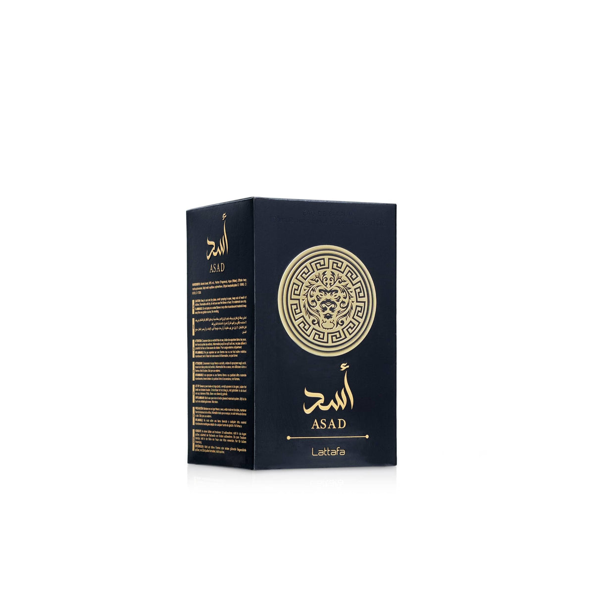 Lattafa Asad Premium Oud and Musk Eau de Parfum 100 ml packaging