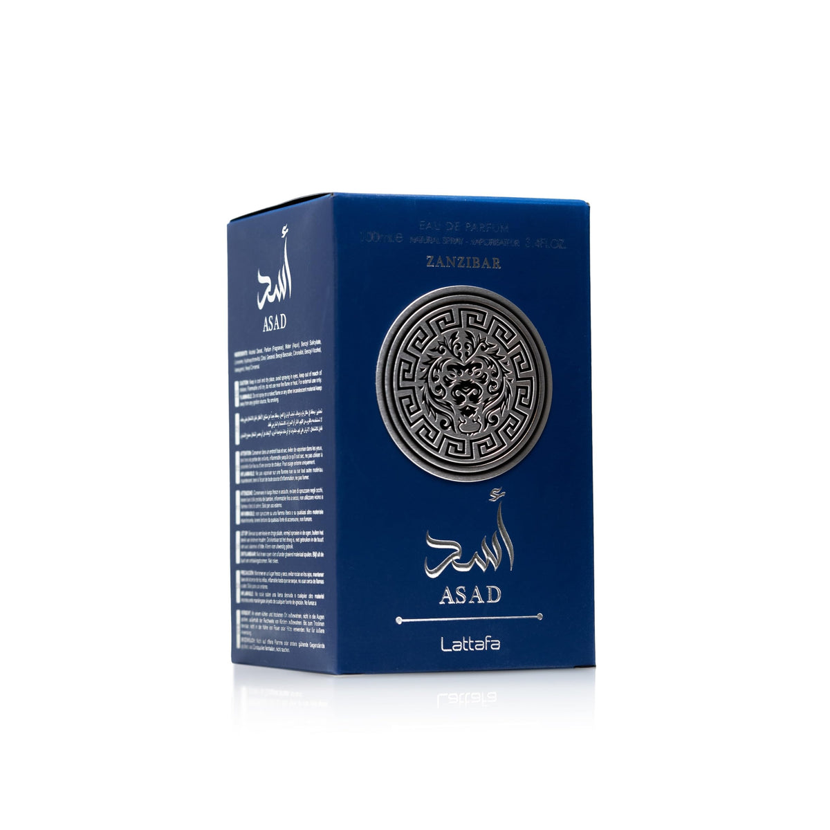 Lattafa Asad Zanzibar 100ml bottle side view