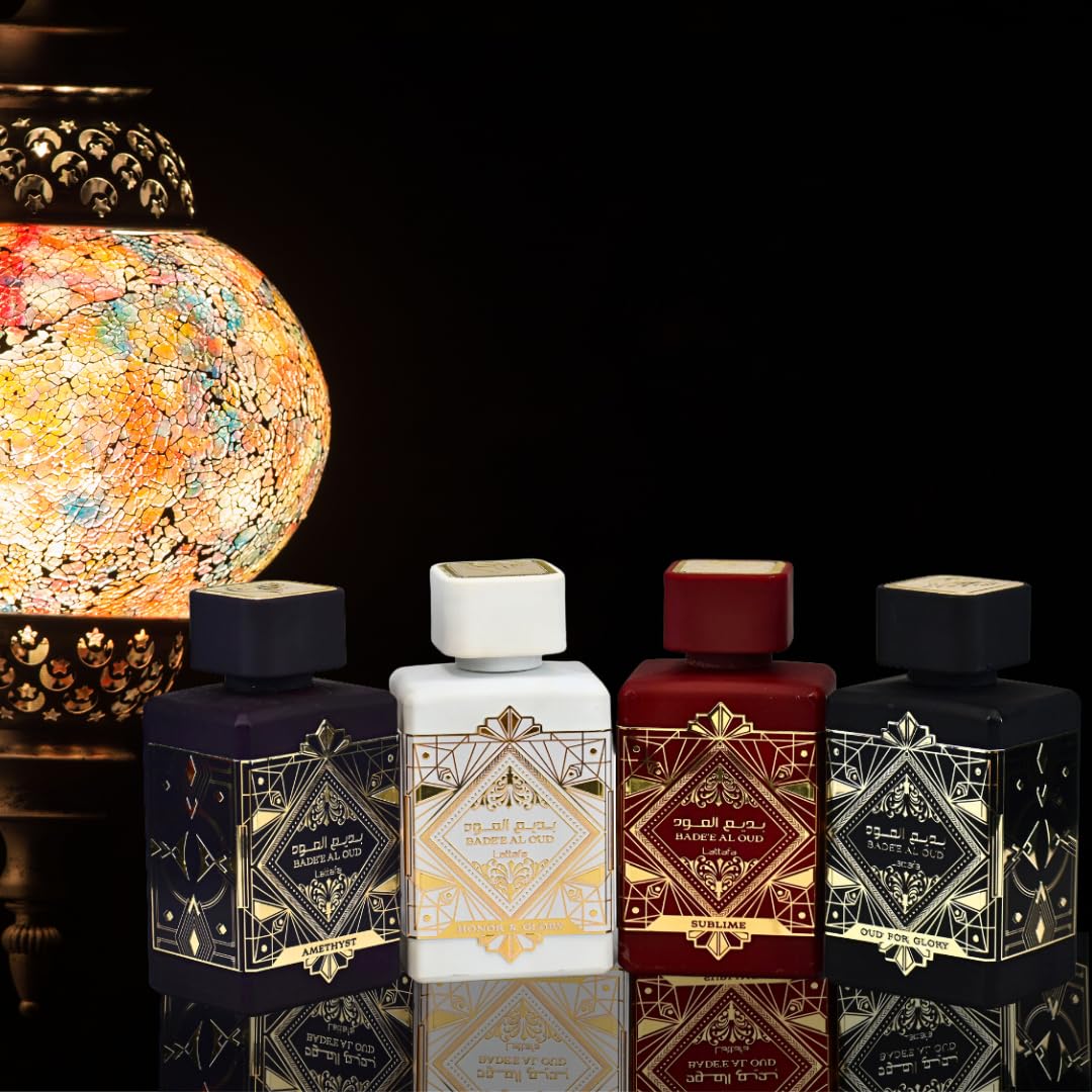Lattafa Bade'e Al Oud Amethyst Eau de Parfum bottle