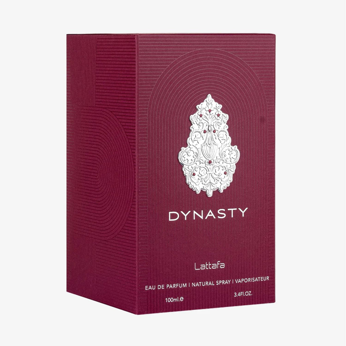 Lattafa Dynasty Eau de Parfum 100ml back view with detailed label