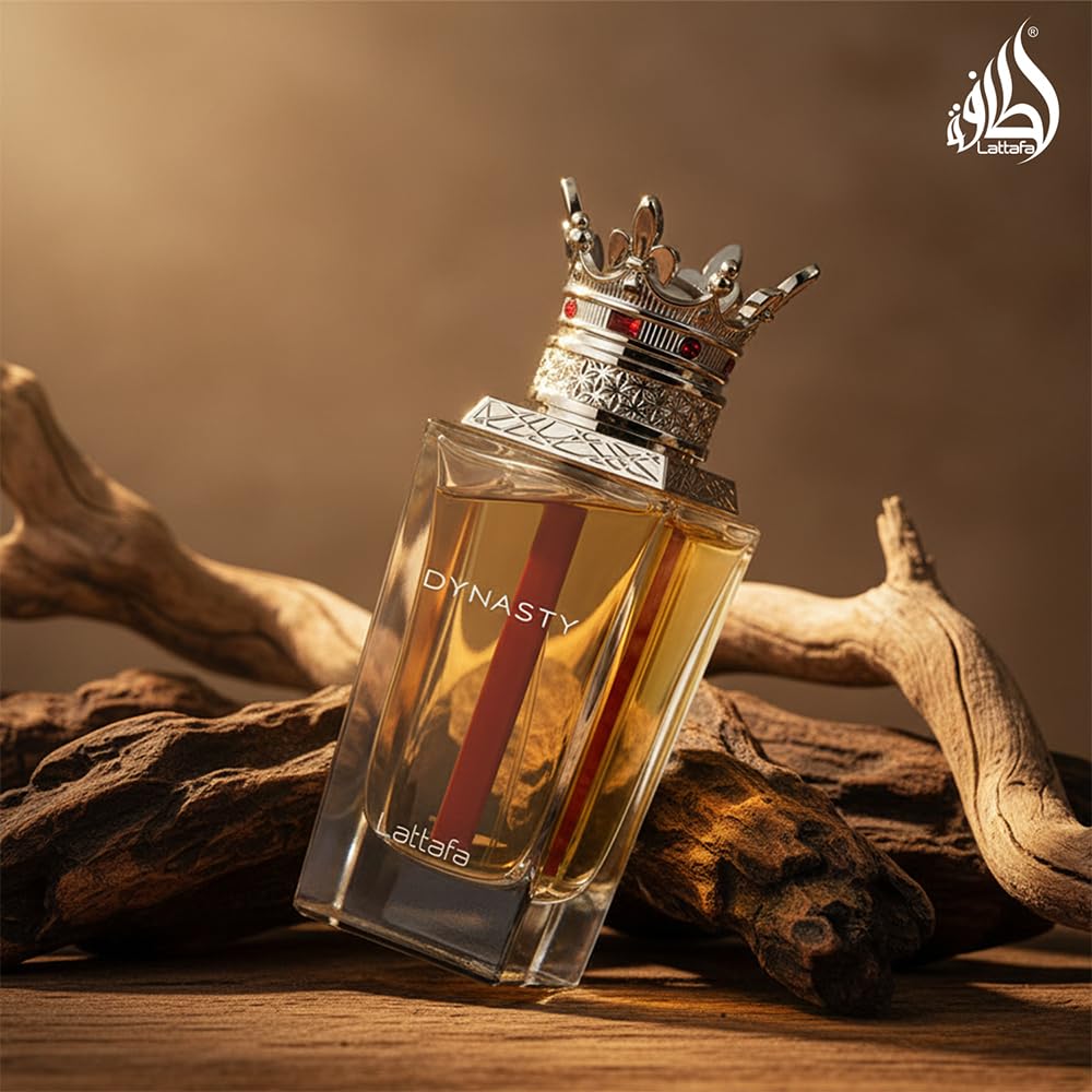 Lattafa Dynasty Eau de Parfum 100ml lifestyle scene with elegant setting