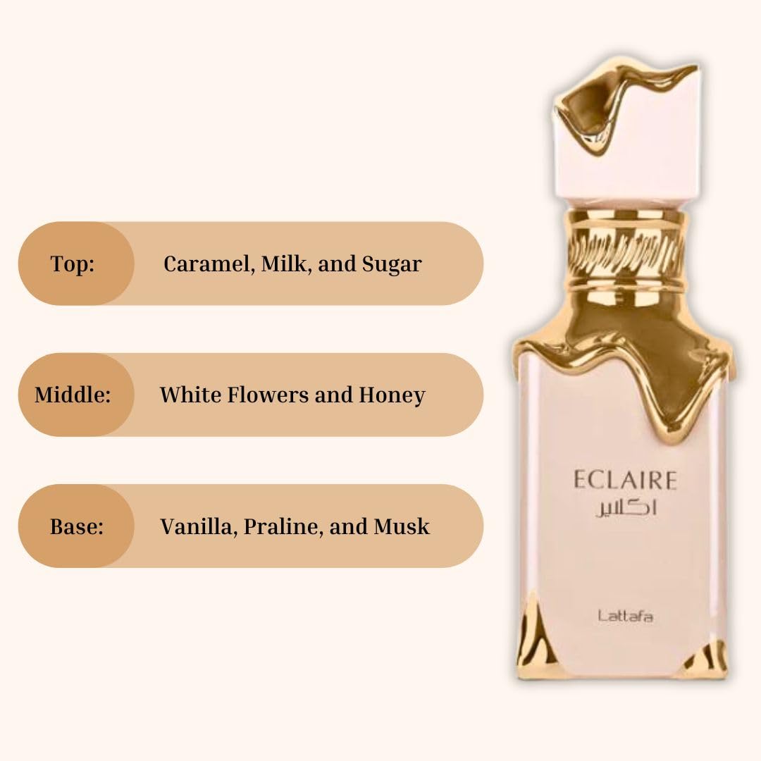 Lattafa Eclaire Eau de Parfum Spray 100ml bottle close-up
