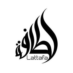 Lattafa Eclaire Eau de Parfum Spray 100ml with floral background