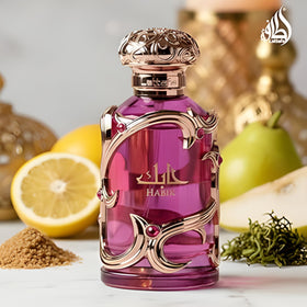 Lattafa Habik Eau de Parfum 100ml back view revealing label