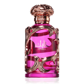 Lattafa Habik Eau de Parfum 100ml side view showcasing floral details