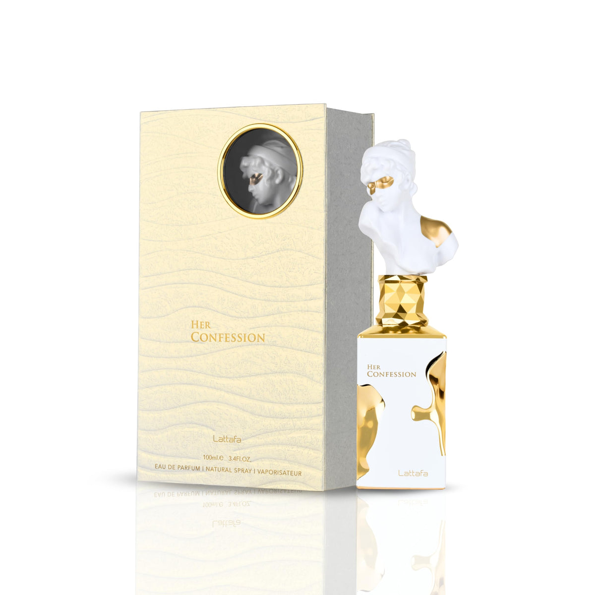 Lattafa Her Confession Eau de Parfum 100ml bottle close-up