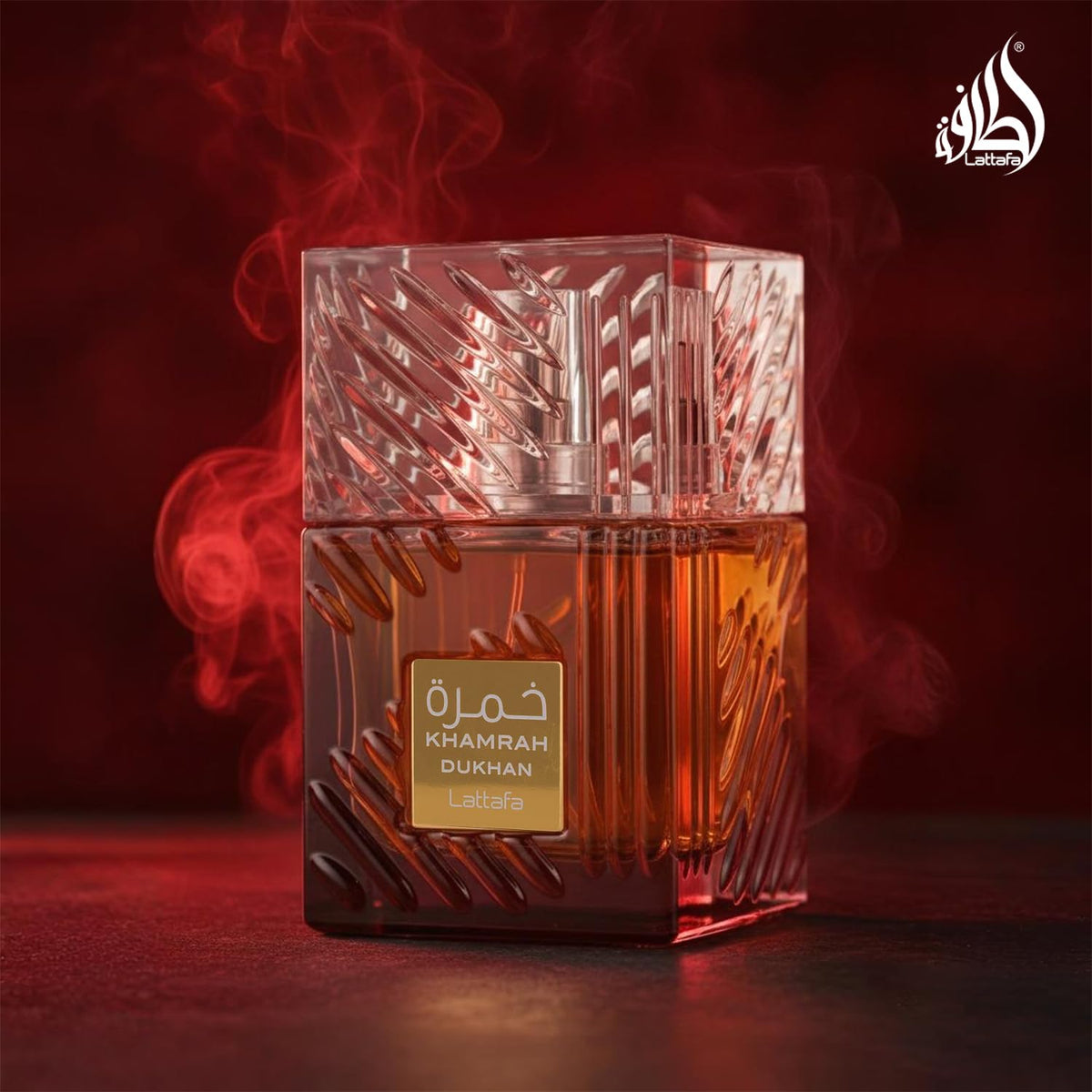 Lattafa Khamrah Dukhan Eau de Parfum Spray 100ml with accessories