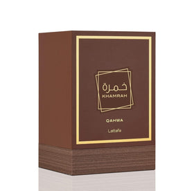 Lattafa Khamrah Qahwa fragrance packaging