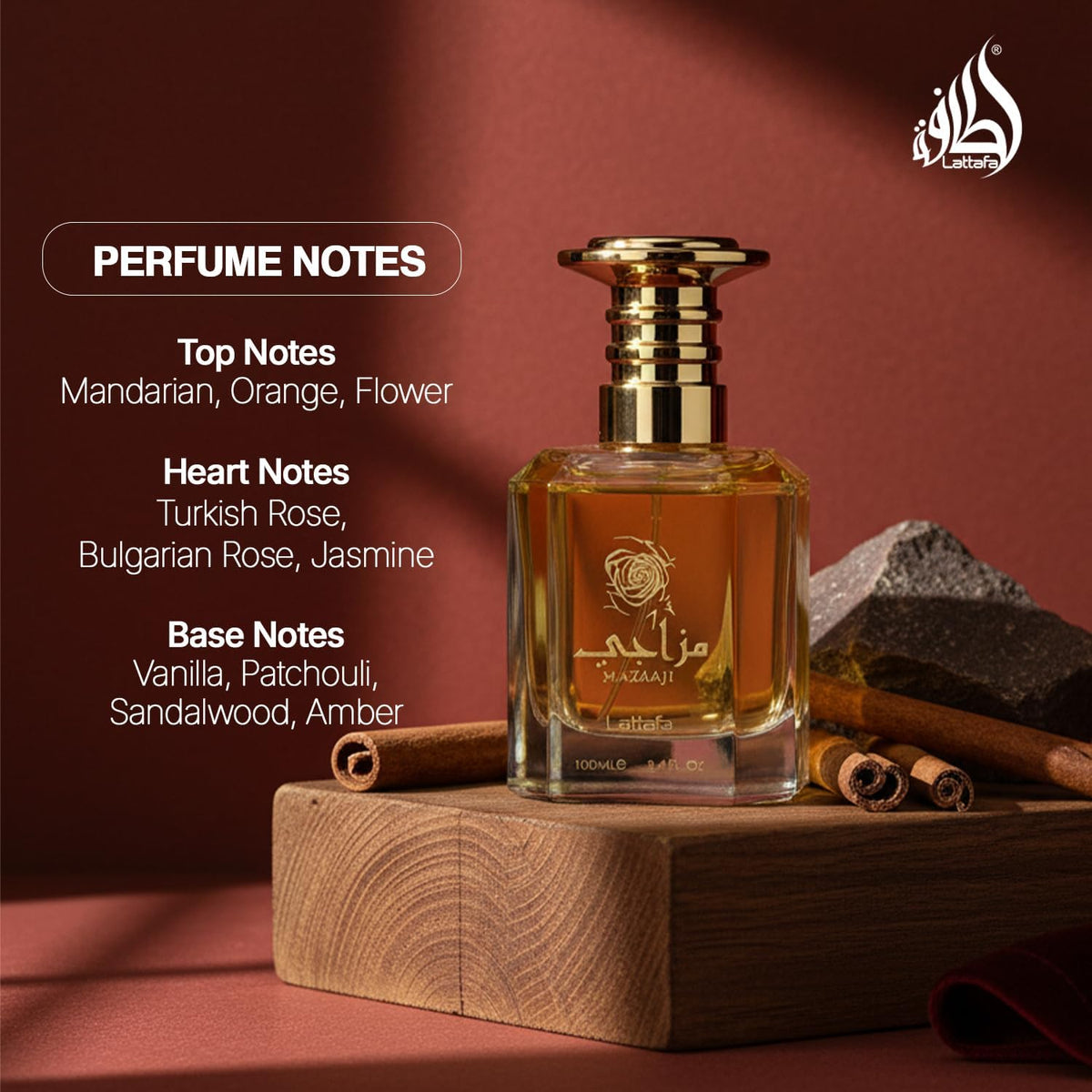 Lattafa Masaaji Eau De Parfum Spray 3.4 Ounce packaging
