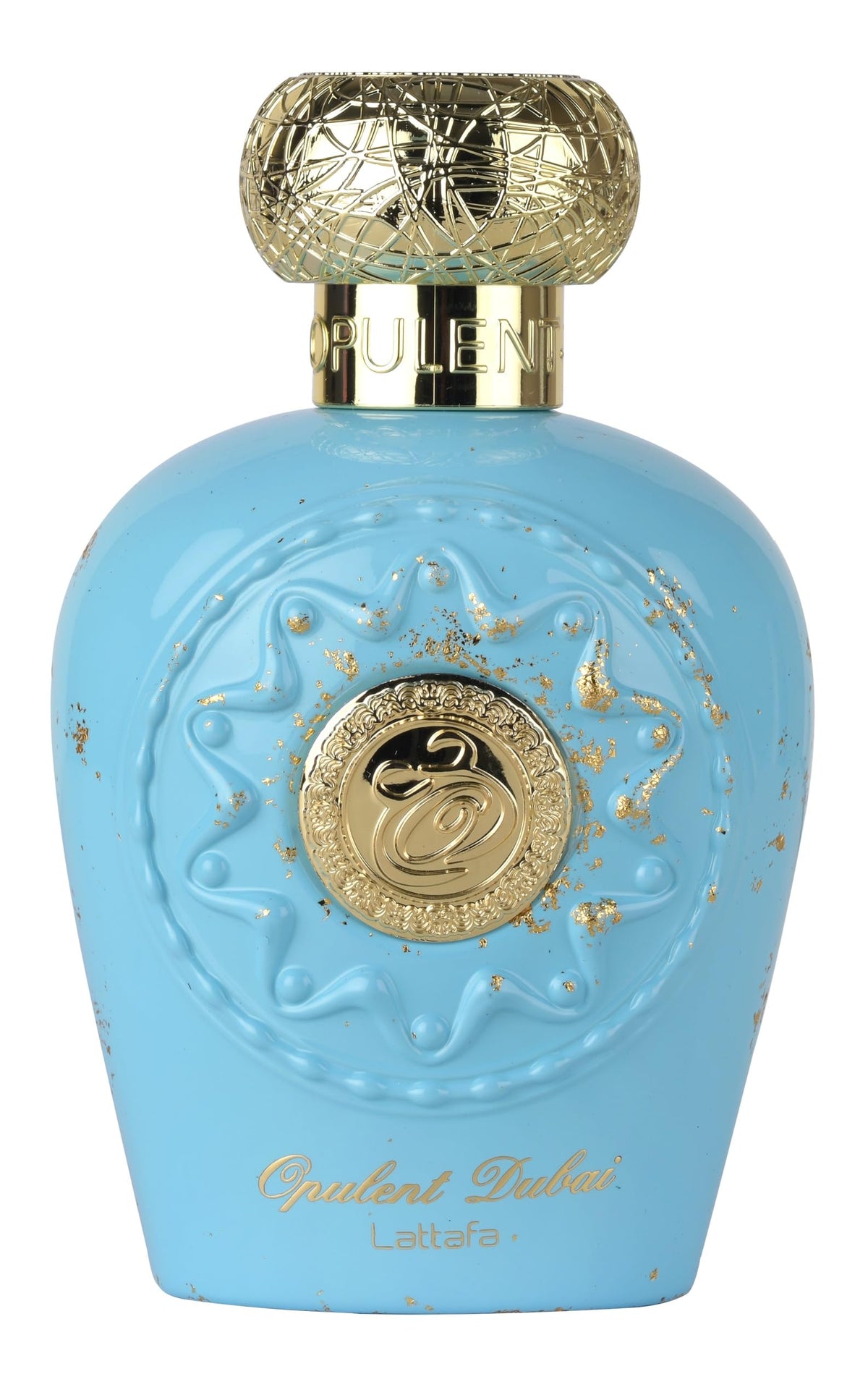Lattafa Opulent Dubai Eau de Parfum 100ml front view with golden detailing