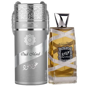 Lattafa Oud Mood Reminiscence Eau de Parfum 3.4oz bottle side view