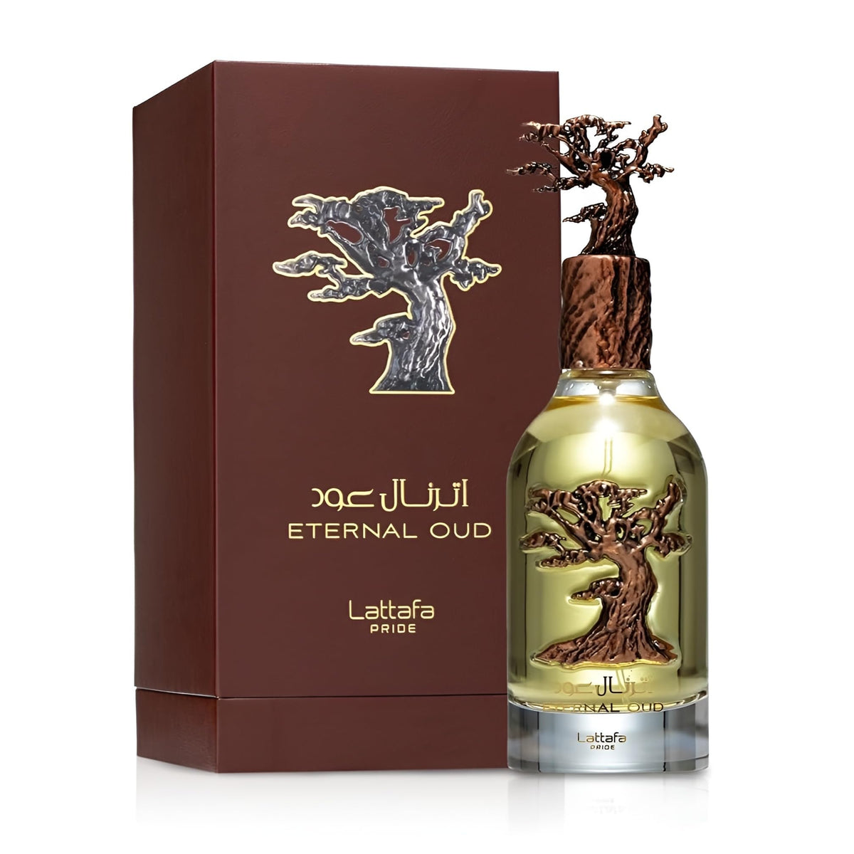 Lattafa Pride Eternal Oud Eau de Parfum Spray bottle side view