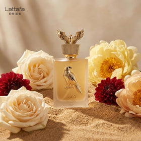 Lattafa Shaheen Gold Eau de Parfum Spray 3.4 Ounce lifestyle scene