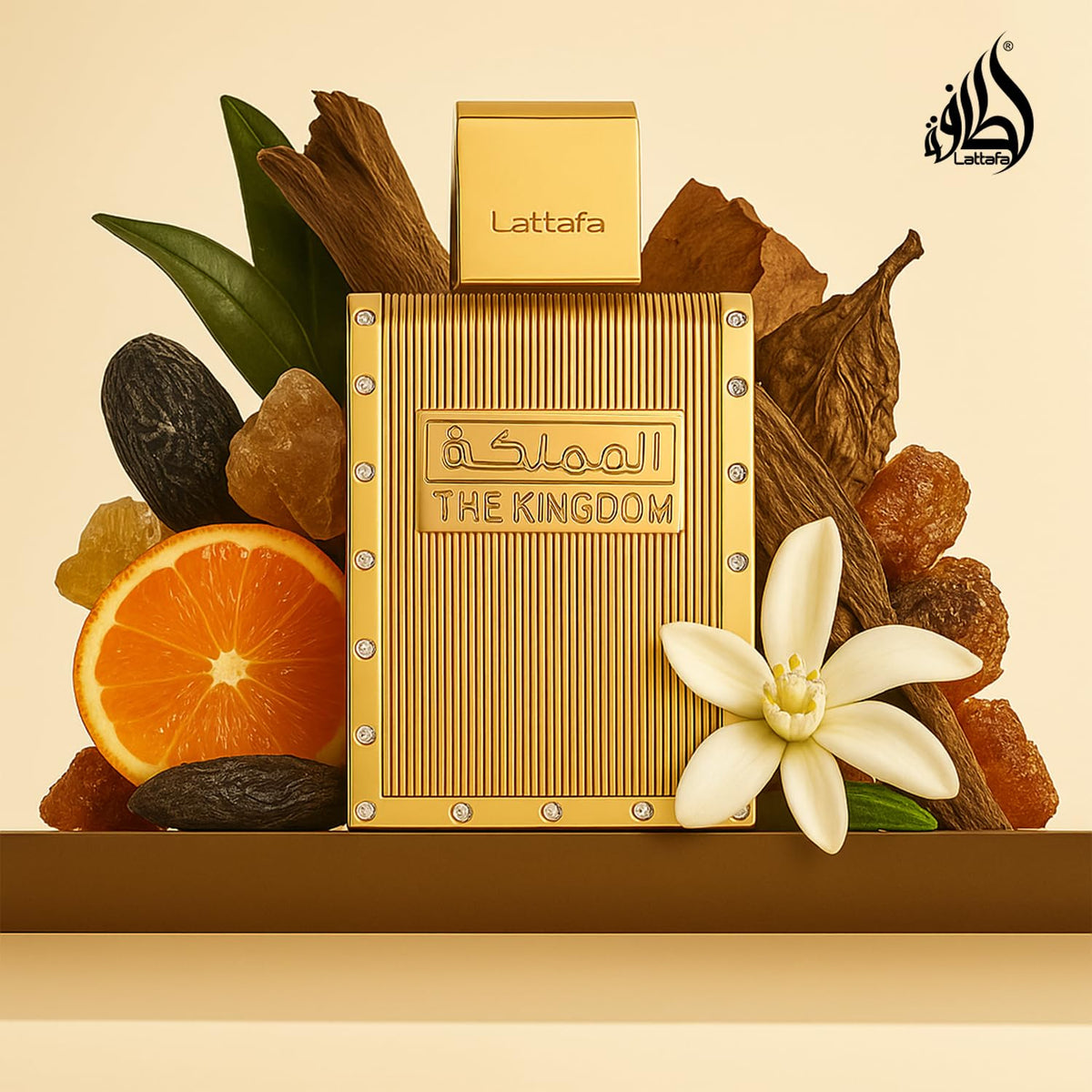 Lattafa The Kingdom Eau De Parfum bottle with cap
