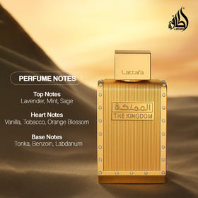 Lattafa The Kingdom Eau De Parfum in lifestyle setting