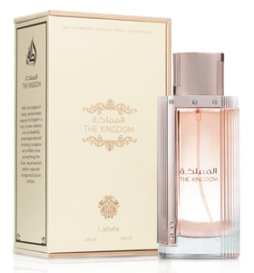 Lattafa The Kingdom Eau De Parfum Spray for Women bottle close-up