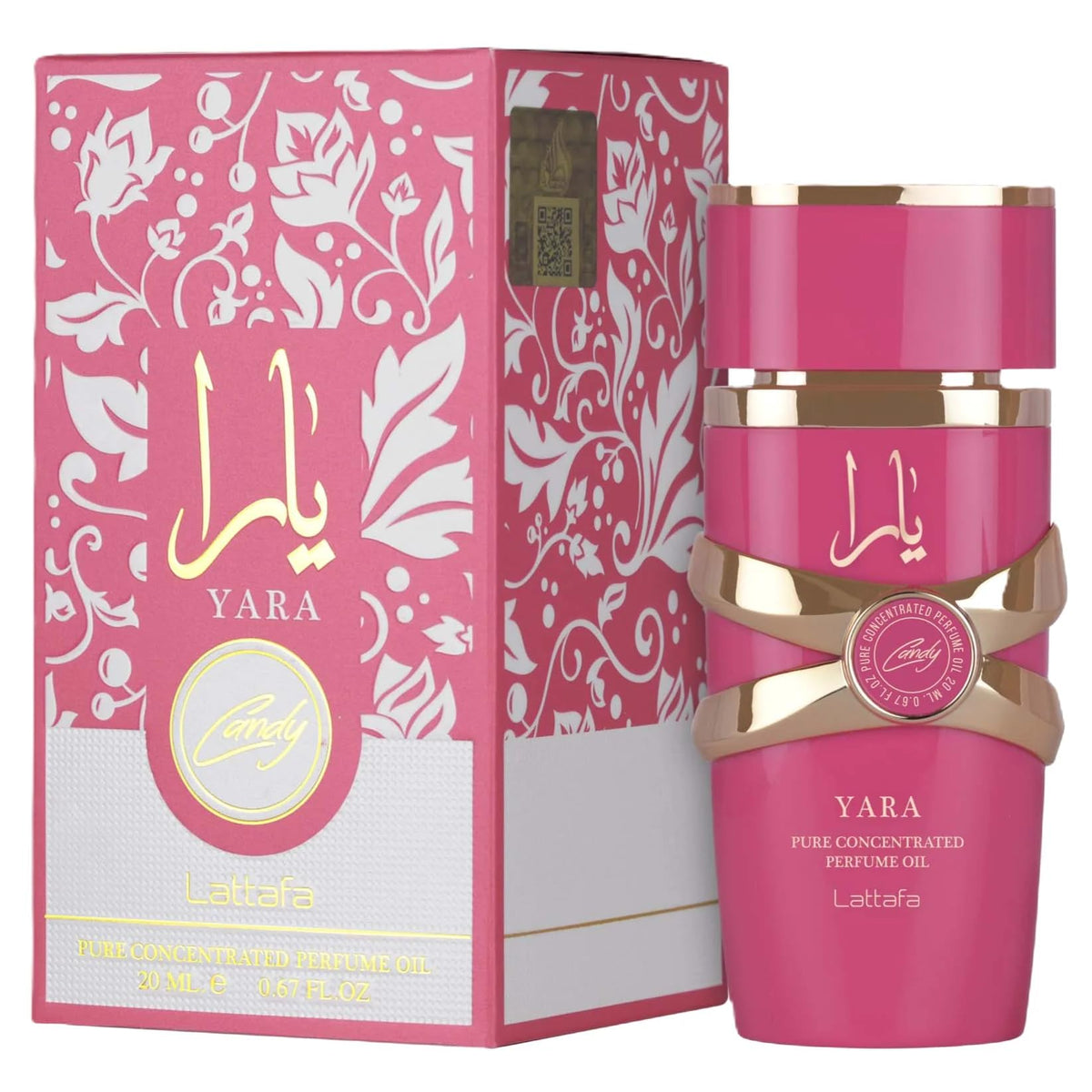 Lattafa Yara Candy Eau de Parfum 20ml bottle design