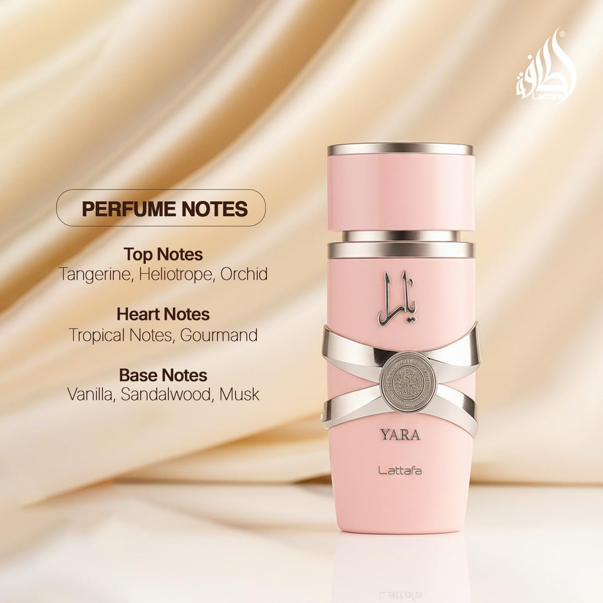 Lattafa Yara Eau de Parfum elegant bottle design