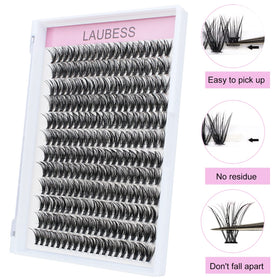 LAUBESS 40D eyelash clusters mixed tray with various lengths