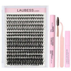 LAUBESS LASH DIY Lash Extension Kit with all components displayed