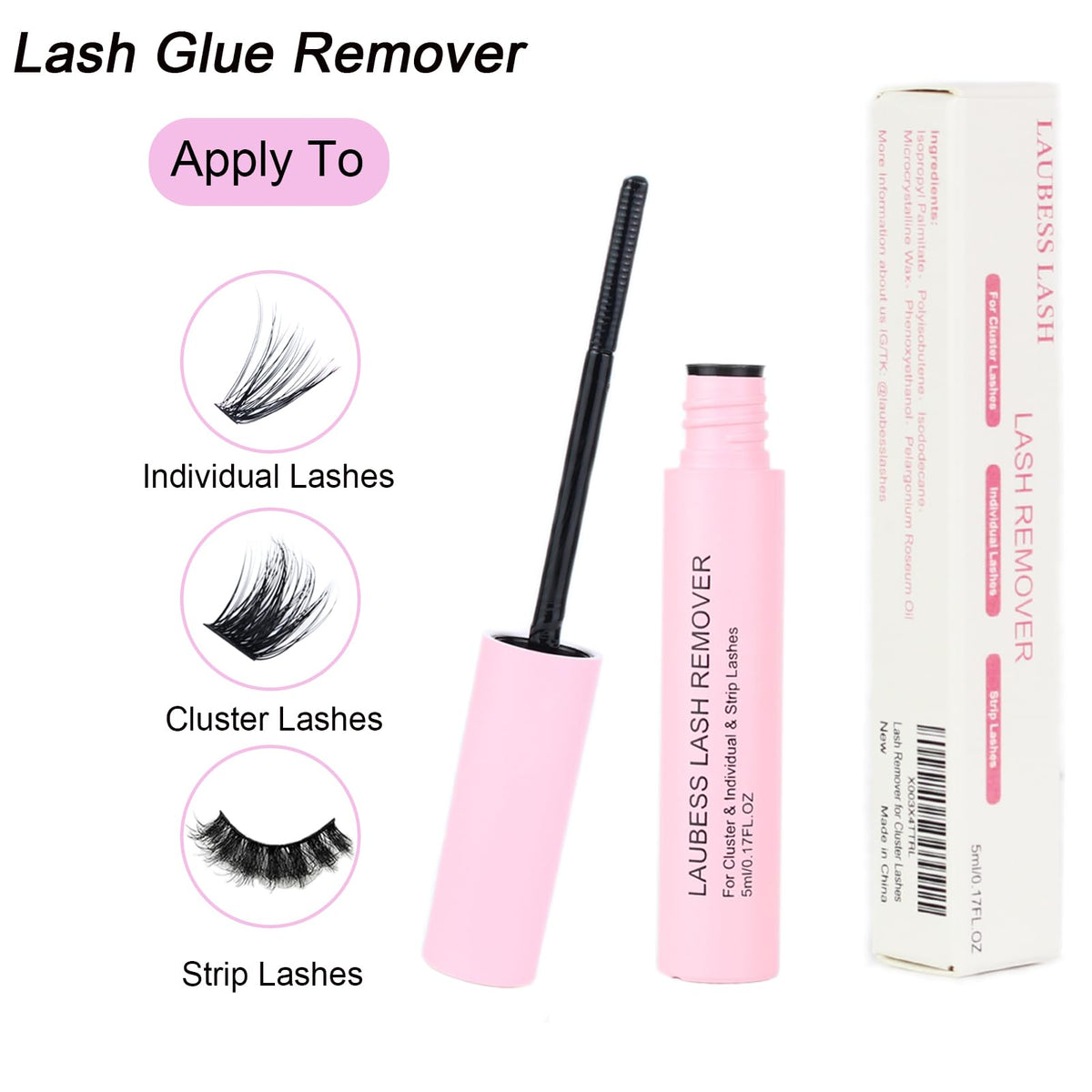 LAUBESS LASH Remover application with lash tweezers