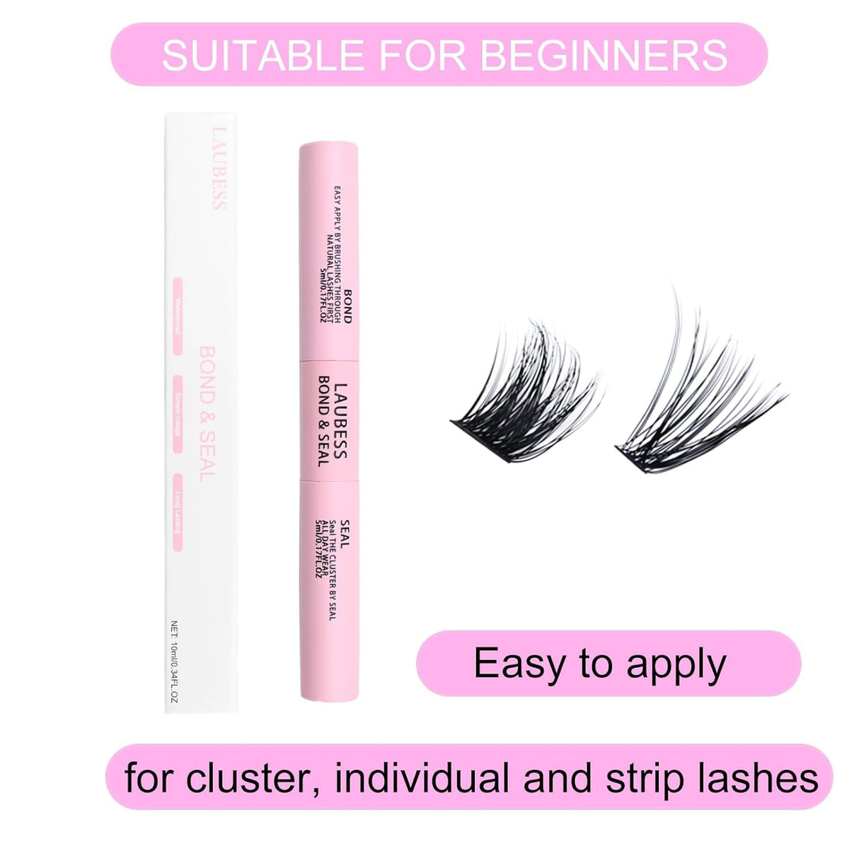 LAUBESS Lash Seal being used on cluster lashes