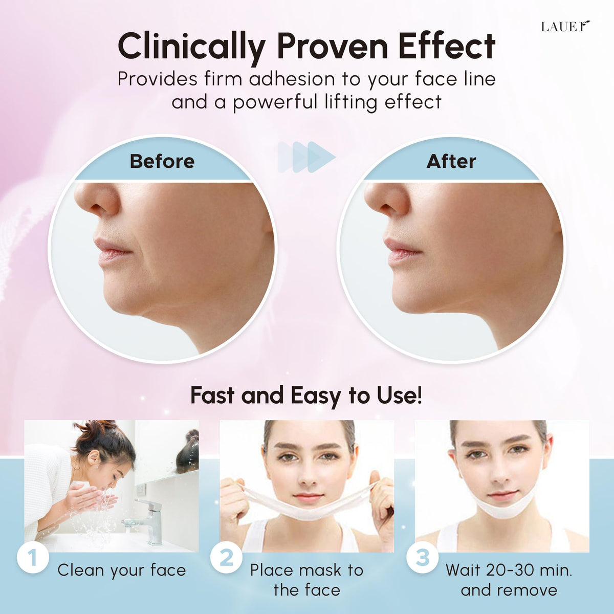 LAUER COSMETIC V Shaped Contouring Face Mask showing individual masks
