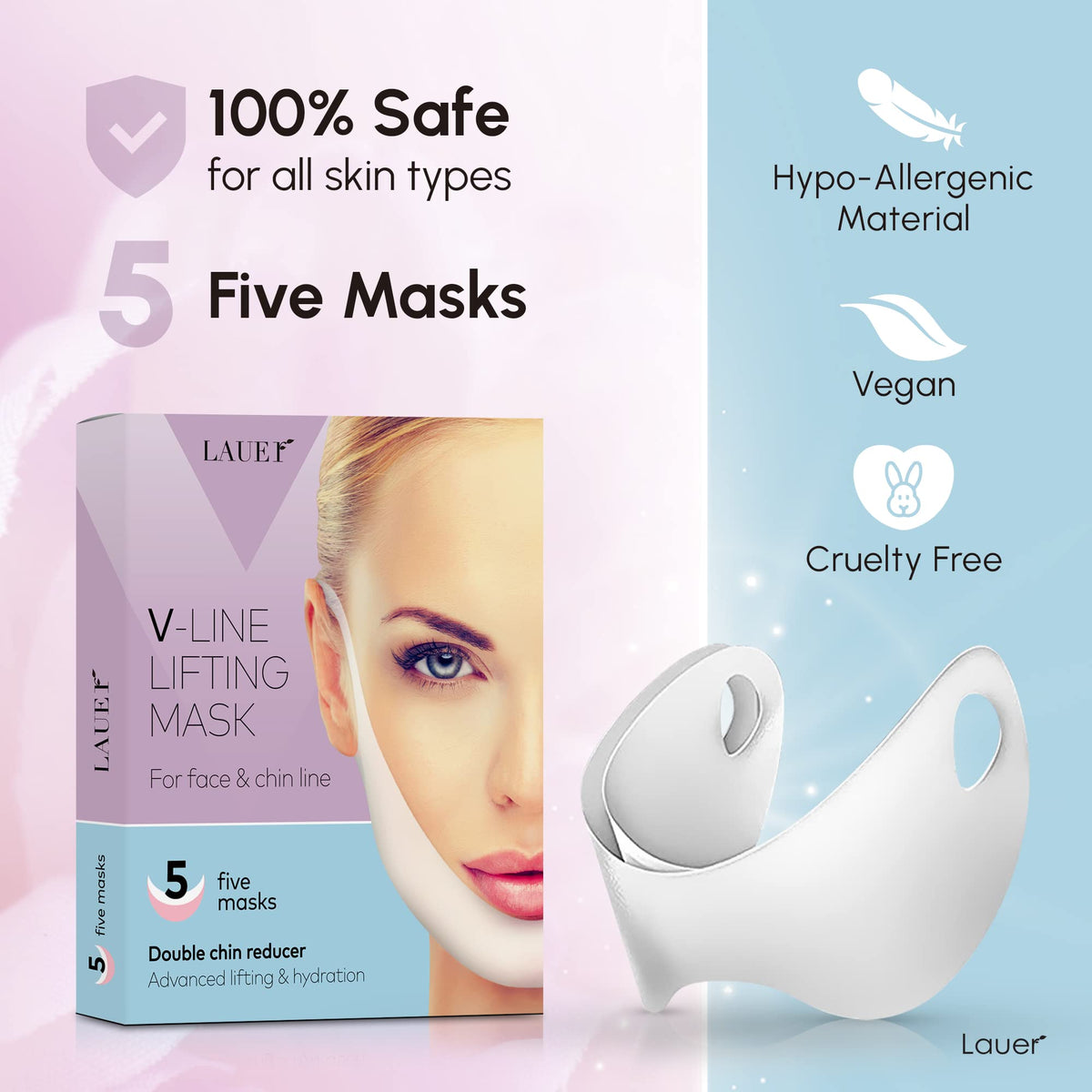 LAUER COSMETIC V Shaped Face Mask close-up of chin strap