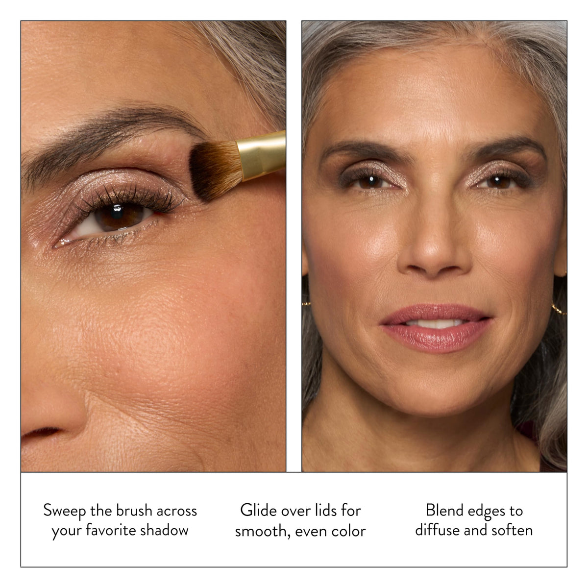 LAURA GELLER All-Over Eye Shadow Brush in use applying eyeshadow