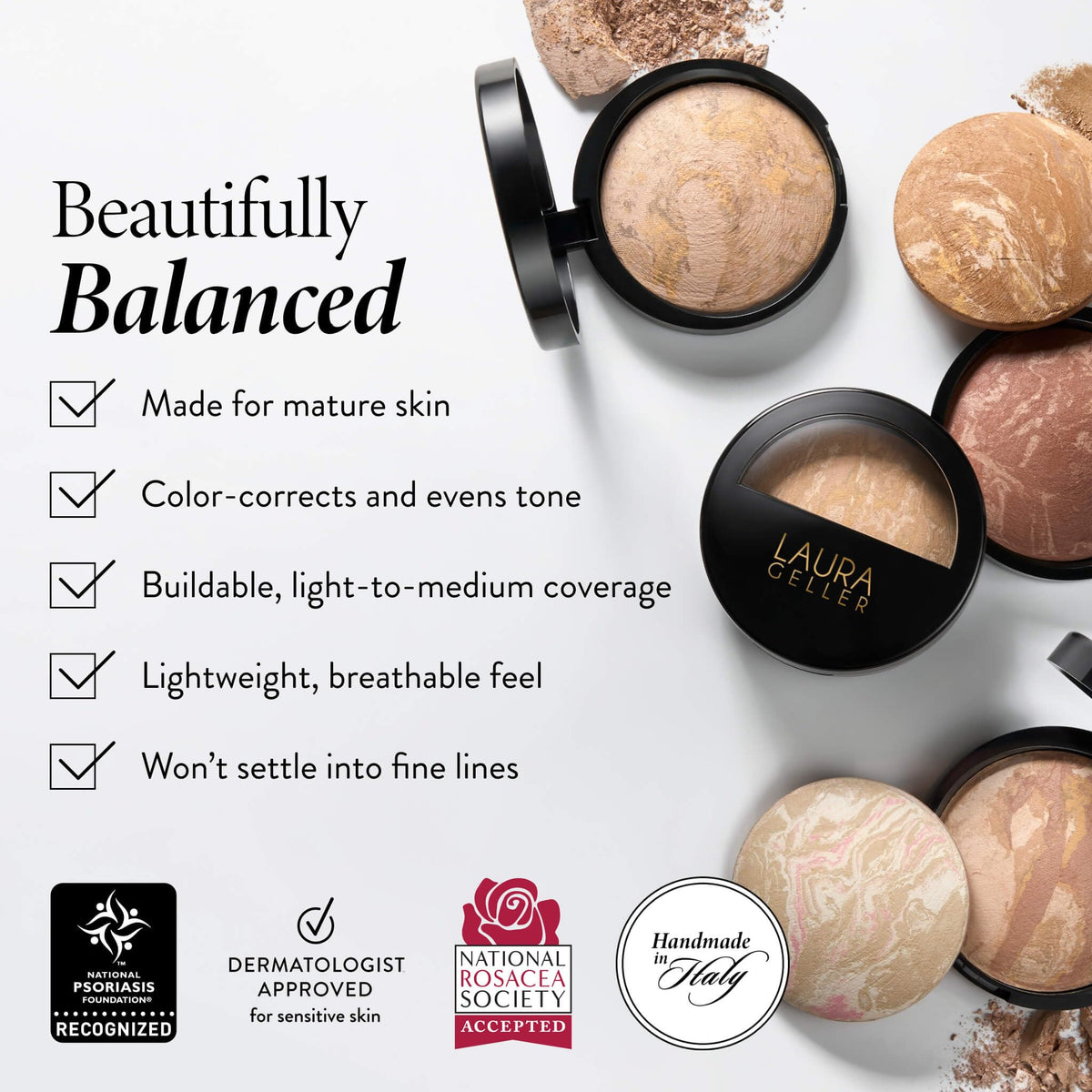 LAURA GELLER Baked Balance-n-Brighten Foundation in use with kabuki brush