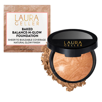 LAURA GELLER Baked Balance-N-Glow Foundation Golden Medium front view