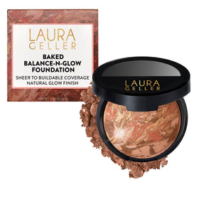 LAURA GELLER Baked Balance-N-Glow Illuminating Powder Foundation Deep front view