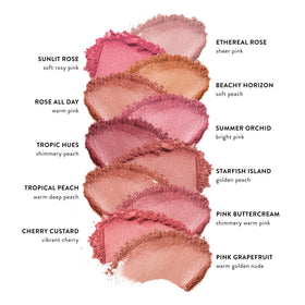 LAURA GELLER Baked Blush-n-Brighten Powder Blush Sunswept with ingredients list