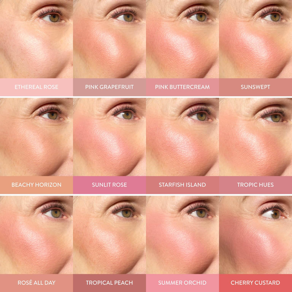 LAURA GELLER Baked Blush-n-Brighten Tropical Peach on a makeup table