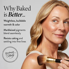 LAURA GELLER Baked Bronze-N-Brighten Bronzer Powder applied on cheeks