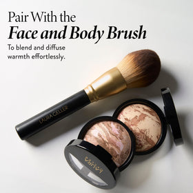 LAURA GELLER Baked Bronze-N-Brighten Bronzer Powder with makeup brushes