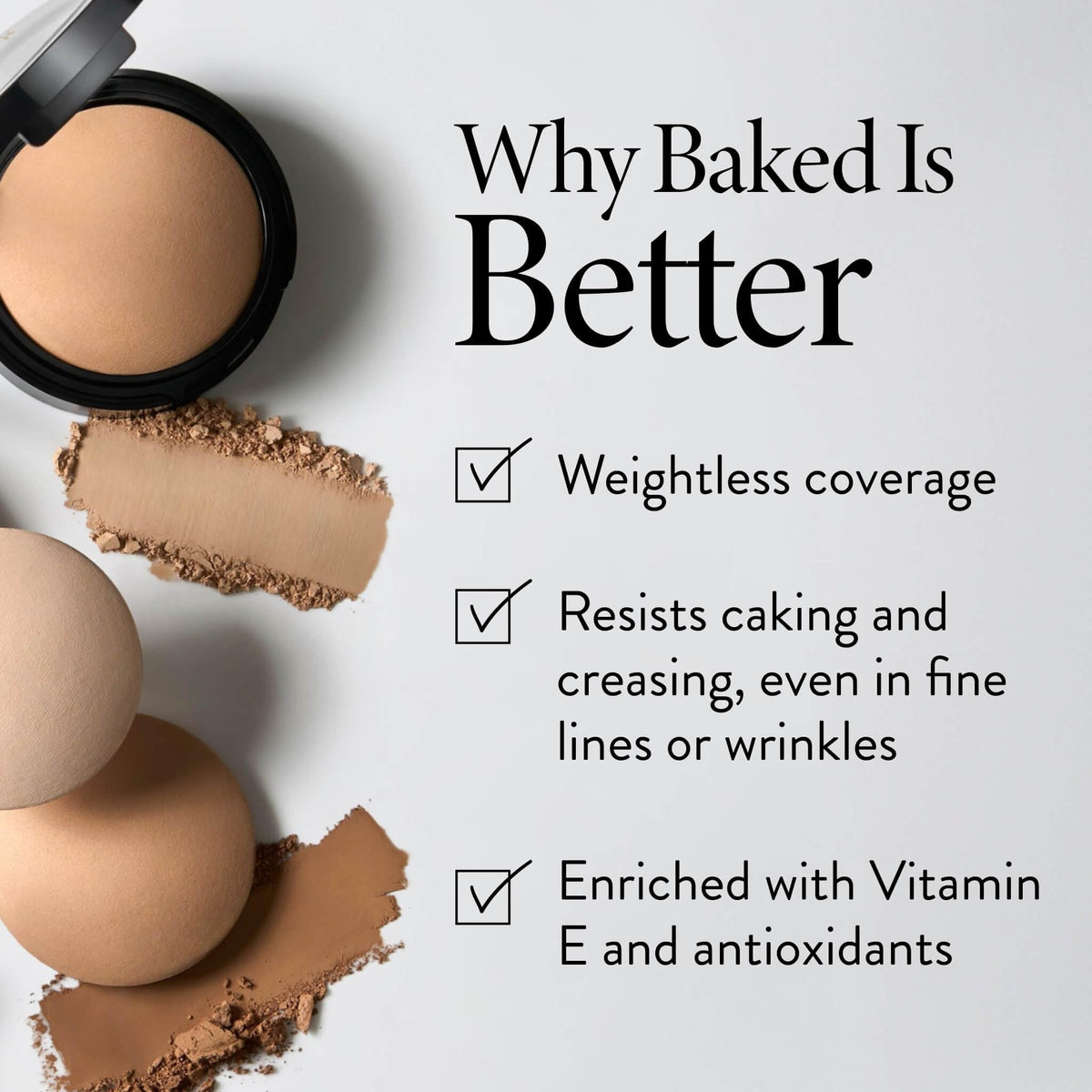 LAURA GELLER Baked Double Take Powder Foundation Golden Medium texture close-up