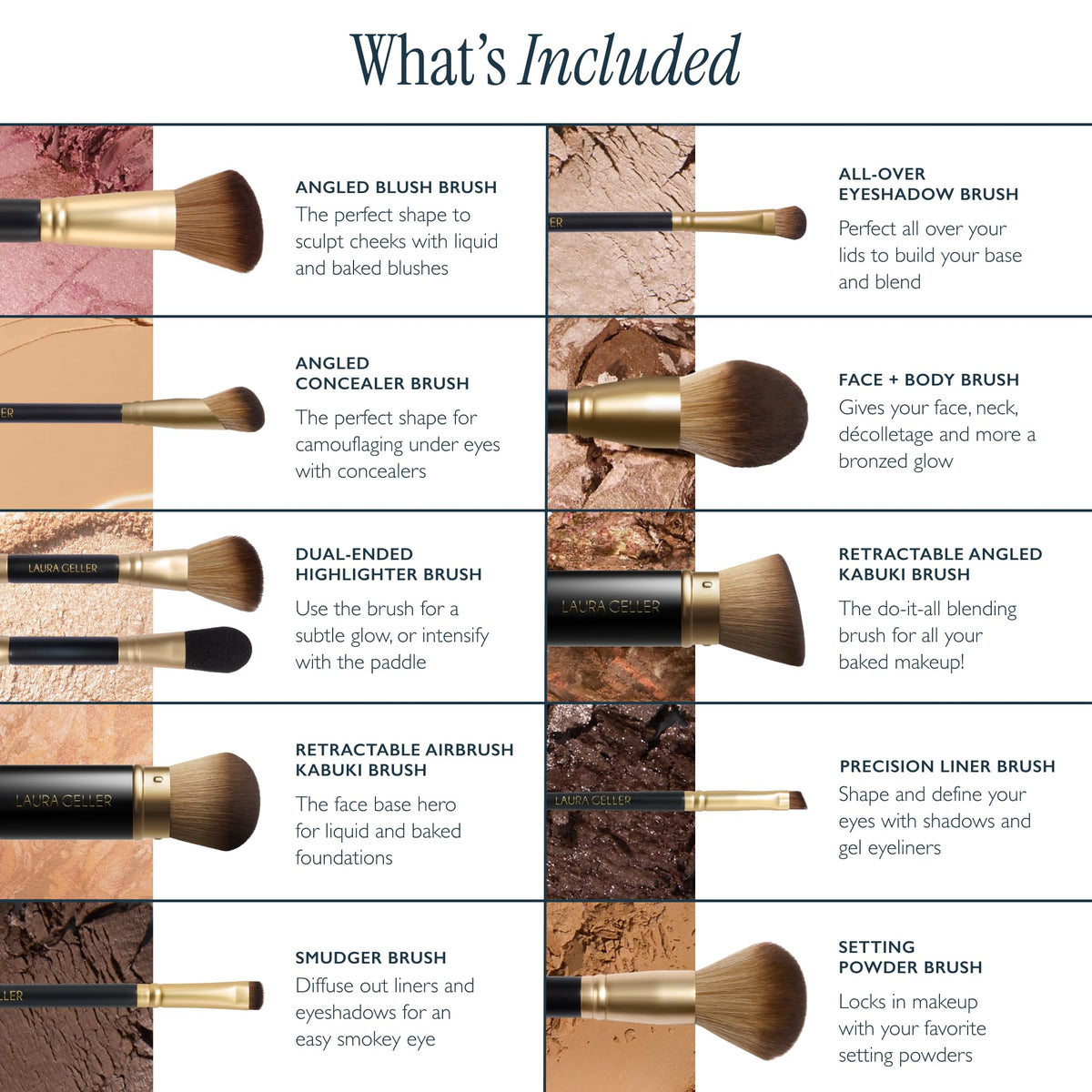 LAURA GELLER Brush Vault close-up of vegan bristles
