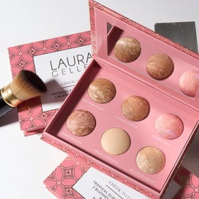 LAURA GELLER Cheek to Chic Tropical Glow Palette lifestyle shot