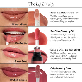 LAURA GELLER Color Luster Lip Gloss Gilded Honey on lips