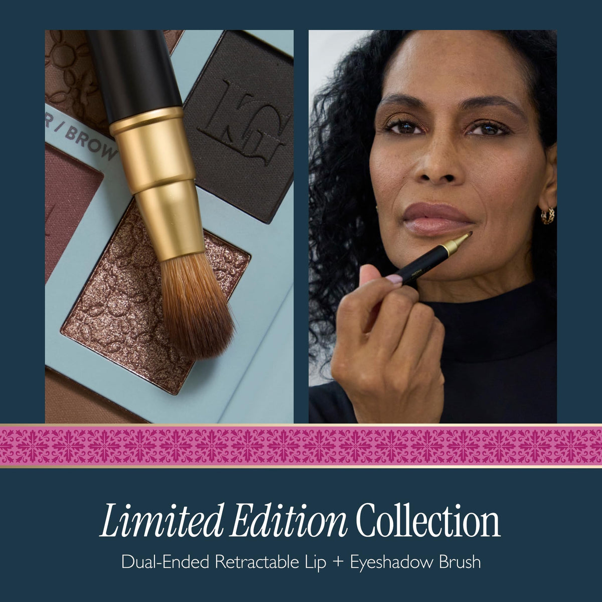 LAURA GELLER Dual-Ended Brush showing eyeshadow end