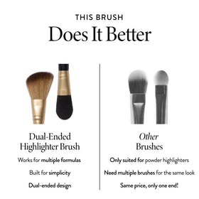 LAURA GELLER Dual-Ended Highlighter Brush in hand